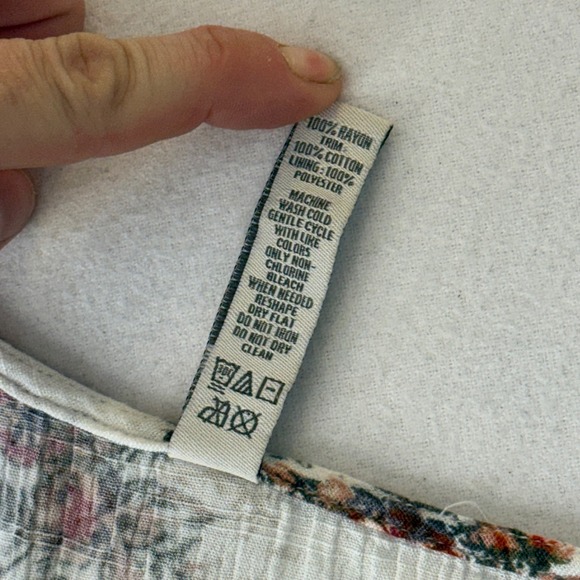 American Rag Cie Floral Lace Up Mini Dress Ivory Boho Crochet Trim XS - Picture 6 of 11